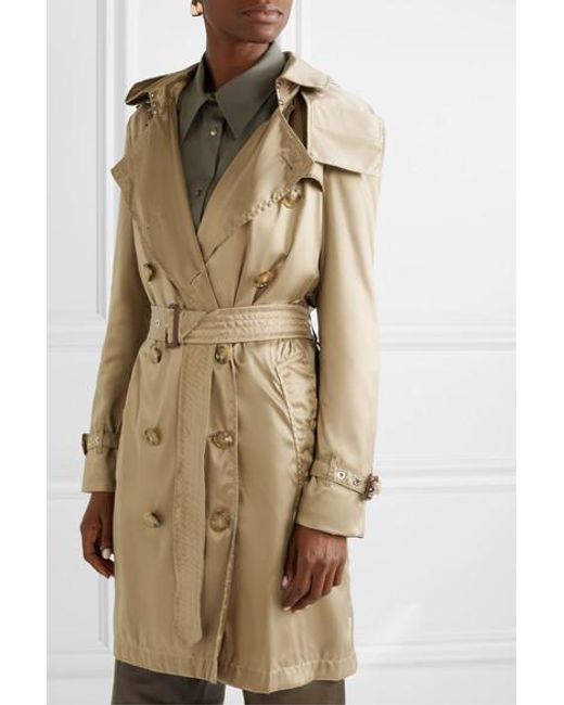 Burberry The Kensington Hooded Econyl Trench Coat in Natural Lyst