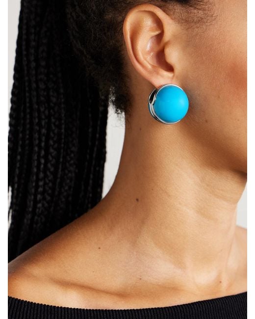Alaïa Blue Sphere-Tone And Enamel Earrings
