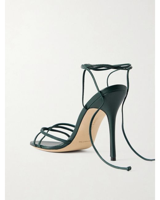 Manolo Blahnik Metallic Leva 105 Leather Sandals