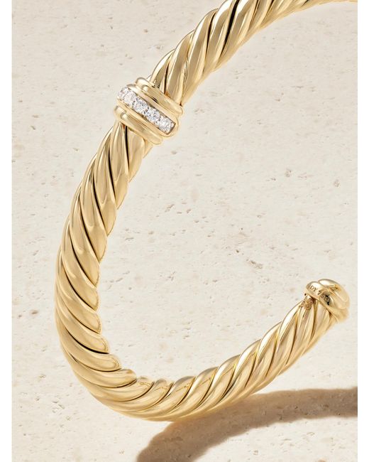 David Yurman Natural Cablespira Flex 18-Karat Diamond Cuff