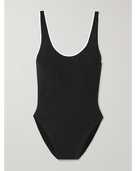 Hunza G Black Faye Seersucker Swimsuit
