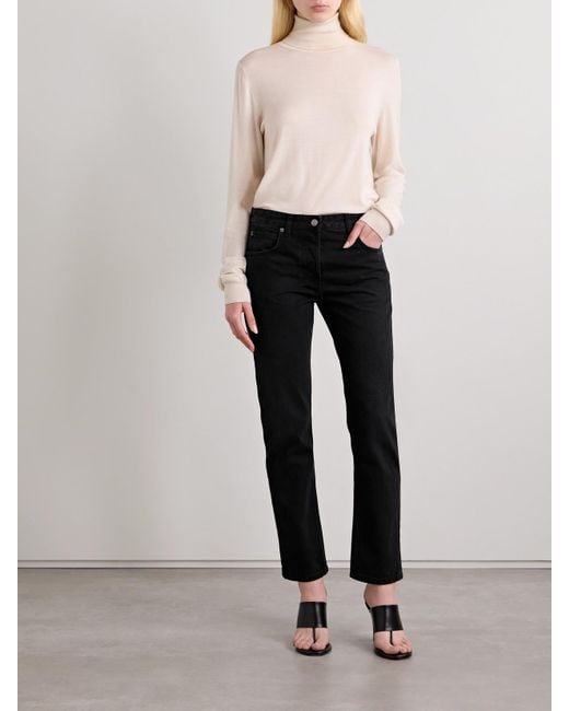The Row Black Riaco Halbhohe Jeans Mit Geradem Bein