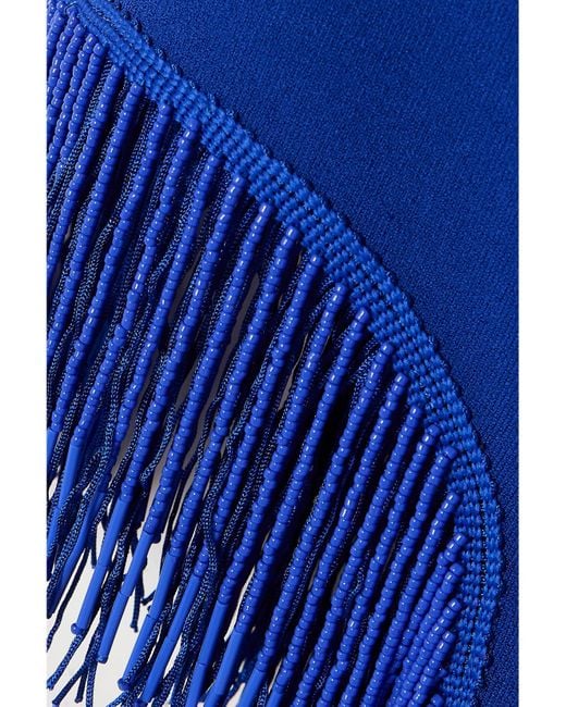 Galvan Blue Nova Robe Aus Jersey Mit Zierperlen, Cut-Out Und Fransen