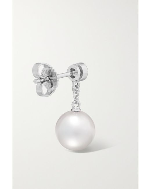 Mikimoto Natural 18-Karat, Pearl And Diamond Earrings