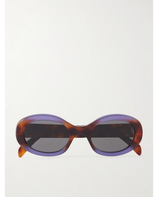 Céline Brown Triomphe Oval-Frame Acetate Sunglasses