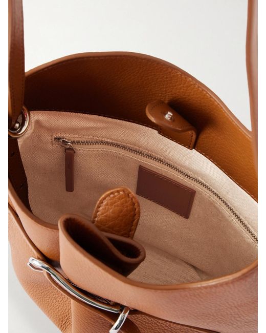 Liffner White Belted Leather Bucket Bag