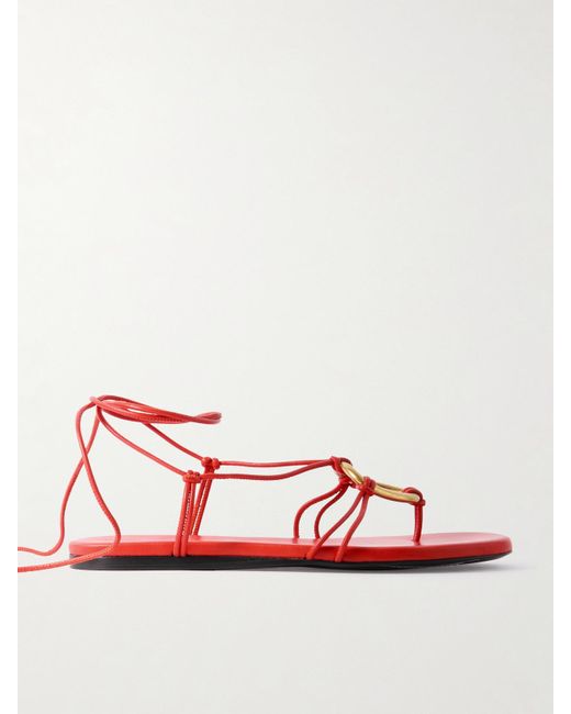 Proenza Schouler Red Sandalen Aus Leder Mit Verzierung