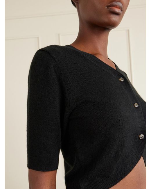 LeKasha Black Fano Cropped Cashmere Cardigan
