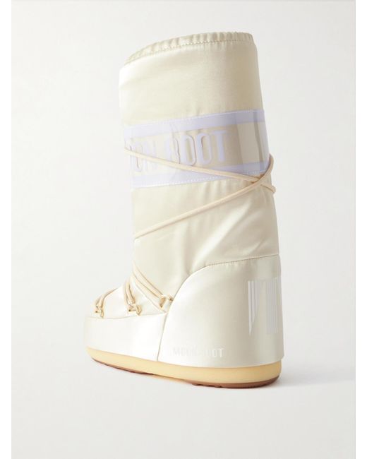 Moon Boot White Icon Pearly Schneestiefel Aus Satin Und Pvc