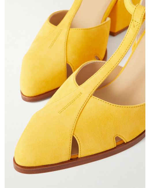 Gabriela Hearst Yellow Hawes 80 Suede Pumps