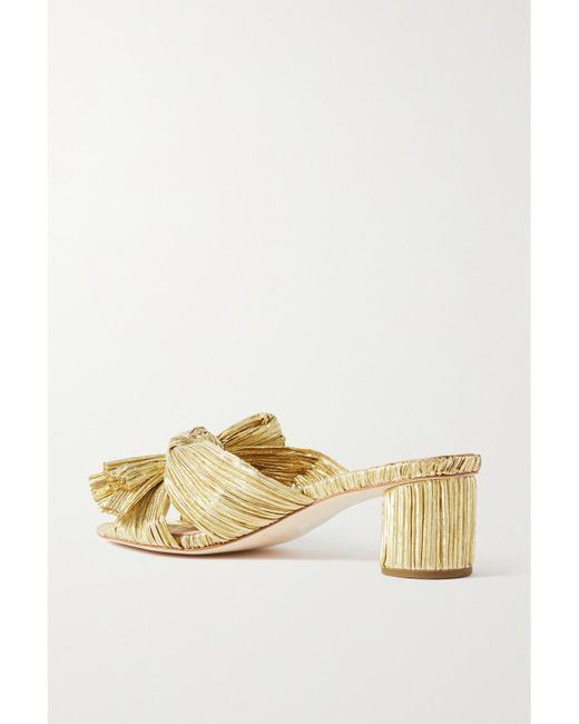 Loeffler Randall Metallic Emilia Pleated Knot Mule ( Pleated Lame) Shoes