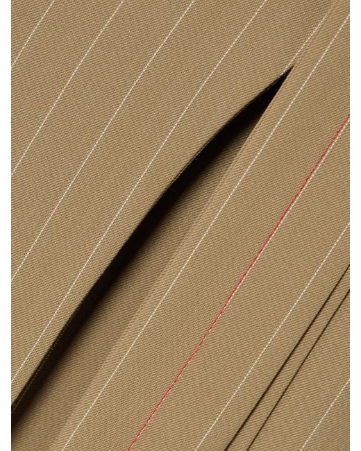Jupe Midi Portefeuille En Serge De Laine À Fines Rayures Et À Liens Victoria Beckham en coloris Natural