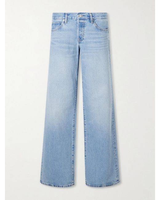 FRAME Blue The Low-Rise Wide-Leg Jeans