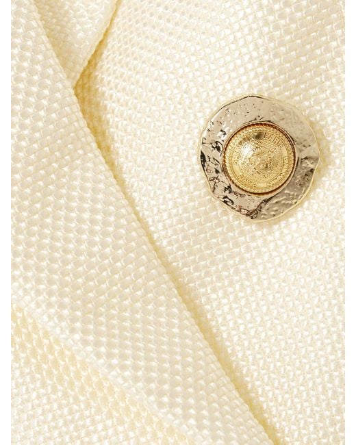 Balmain Natural Button-Embellished Jacquard Vest