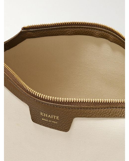 Sac Porté Épaule En Toile À Finitions En Cuir Texturé Lina Medium Khaite en coloris Natural