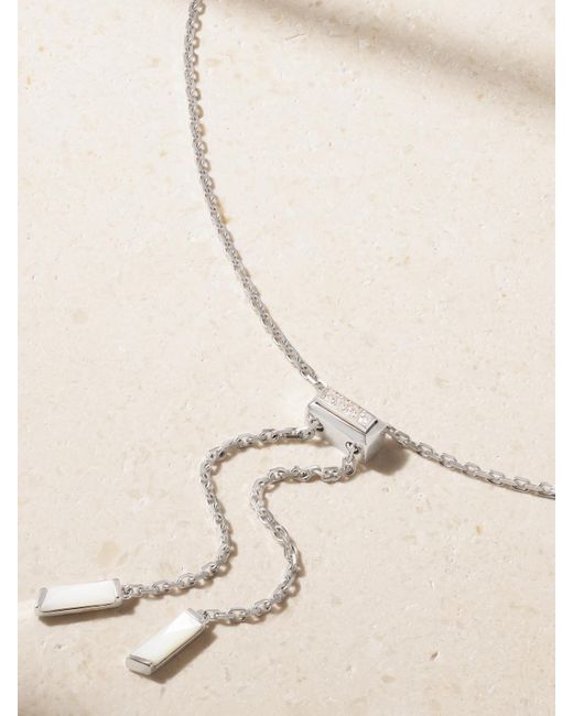 Garrard Natural Wings Rising 18-Karat, Mother-Of-Pearl And Diamond Necklace