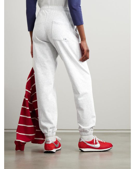 Sporty & Rich White La Dodgers Printed Cotton-Jersey Sweatpants