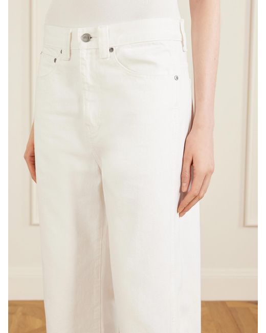 Khaite White Boyle Cropped Low-Rise Straight-Leg Jeans