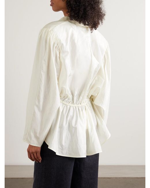 Chloé White Gathered Taffeta Jacket