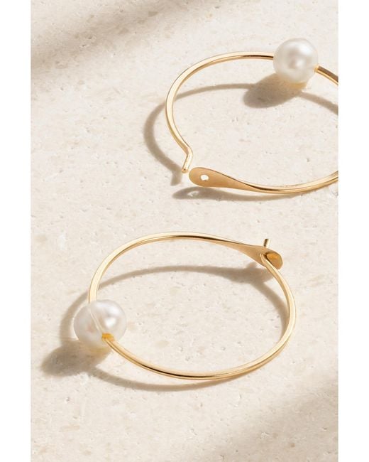 Melissa Joy Manning Natural 14-Karat Recycled Pearl Hoop Earrings