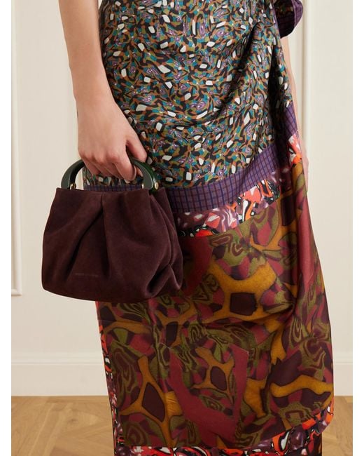Dries Van Noten Red Suede Clutch