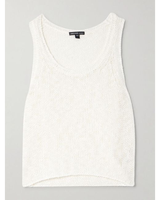 James Perse Natural Cotton And Linen-Blend Tank