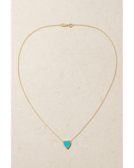Jennifer Meyer Blue Mini Heart 18-Karat Necklace