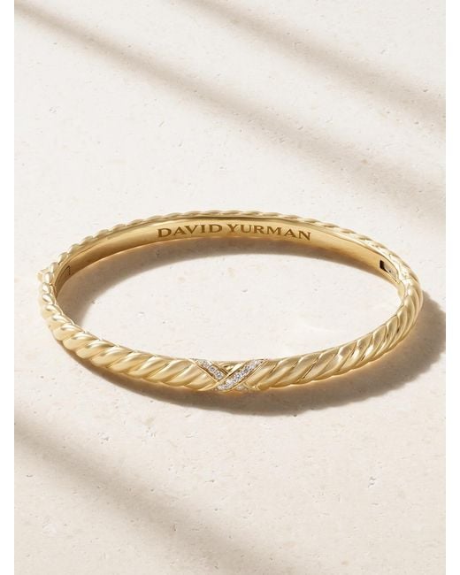 David Yurman Natural Sculpted Cable 18-Karat Diamond Bangle
