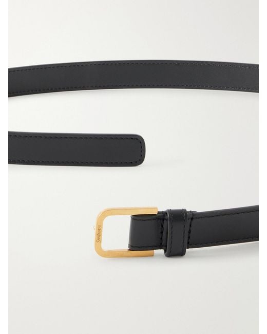 Saint Laurent Black Leather Belt