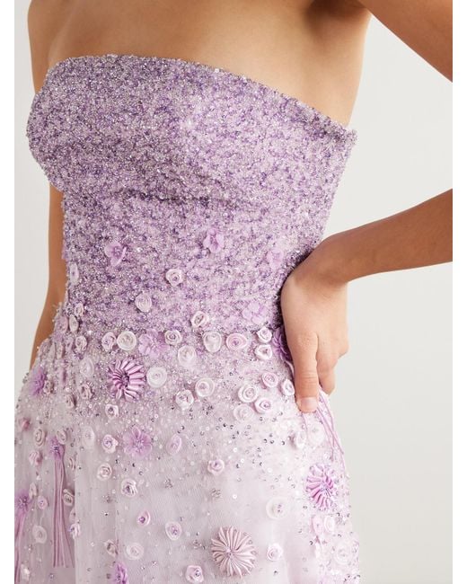 Georges Hobeika Pink Embellished Tulle Gown