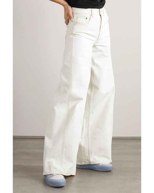 Moncler Genius White Alicia Keys High-Rise Wide-Leg Jeans