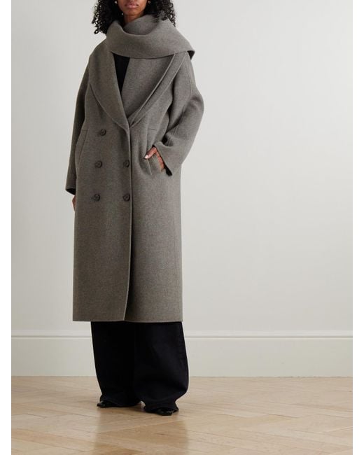 Rohe Gray Doppelreihiger Mantel Aus Einer Woll-Kaschmirmischung