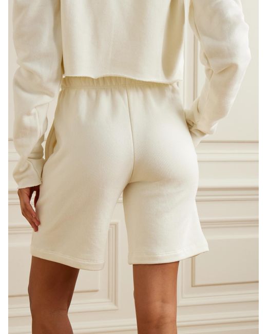 ÉTERNE Natural Boyfriend Embroidered Cotton And Modal-Blend Terry Shorts