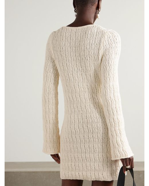 Loulou de Saison Natural Aisala Open-Knit Cotton-Blend Chenille Dress