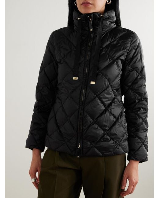 Max Mara Black Cube Belted Padded Quilted Shell Down Jacket