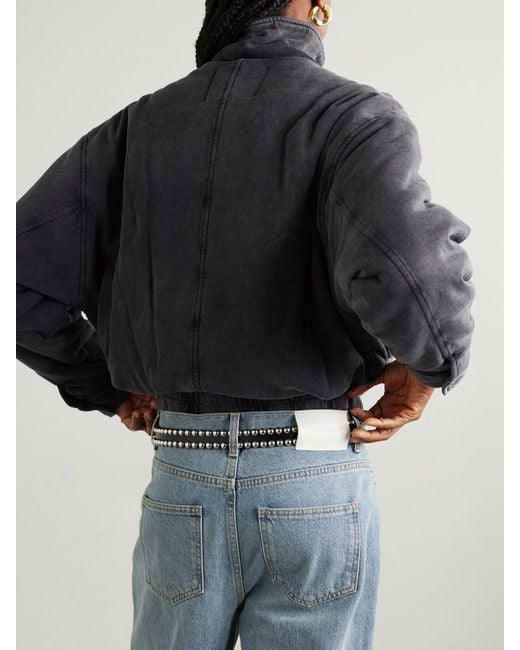 Isabel Marant Black Parveti Washed-Effect Bomber Jacket