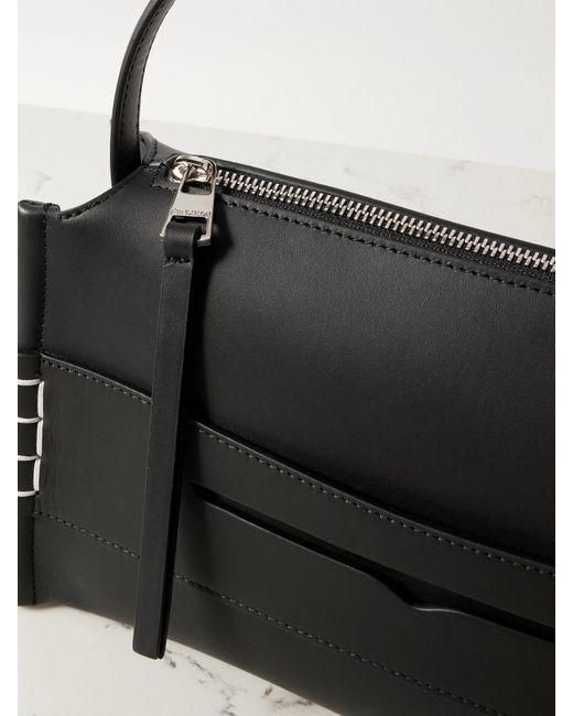 J.W. Anderson Black Loafer Schultertasche Aus Leder Mit Stickereien