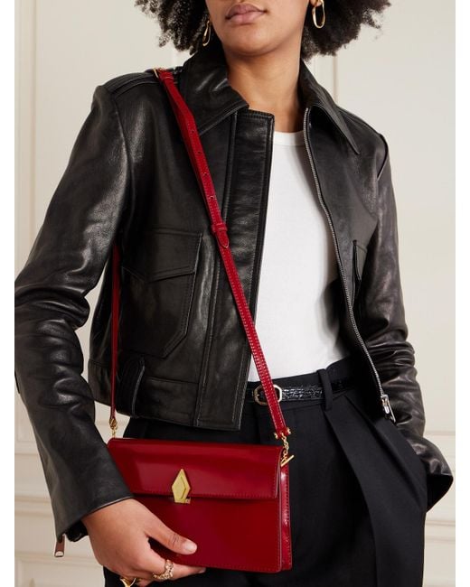 Metier Red Parallel 22 Leather Shoulder Bag