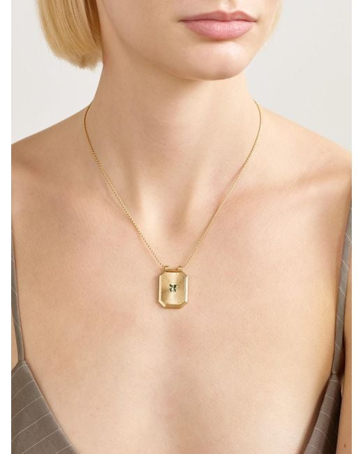 Marie Lichtenberg Natural Luck Scapular 18-Karat Emerald Necklace
