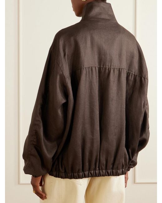 Ssstein Brown Gathered Linen Jacket