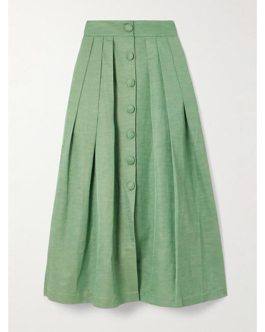 D'Estree Green Irving Maxirock Aus Twill Mit Falten