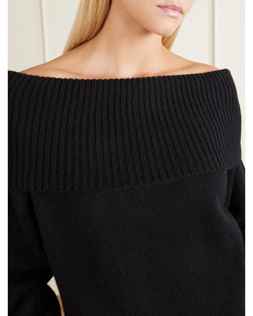 Loulou de Saison Black Sibyl Turtleneck Cashmere-Blend Sweater