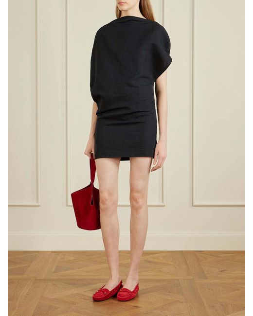 Khaite Black Erin Silk And Cotton-Blend Organza Mini Dress