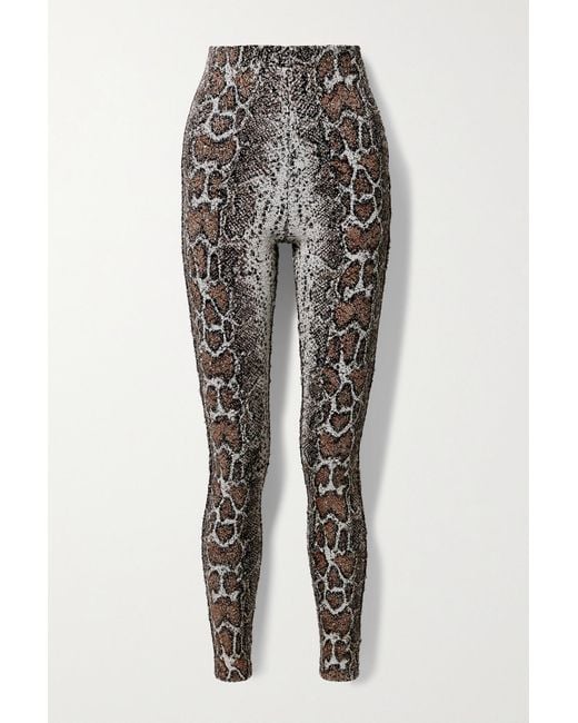 Commando Snake-print Sequined Stretch-jersey Leggings in Natural