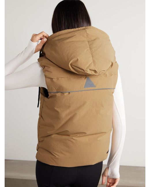 Moncler Natural Arolla Hooded Appliquéd Quilted Shell Down Vest