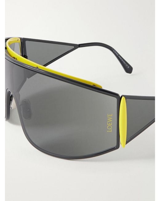 Loewe Gray Speed Shield Mask Metal Sunglasses