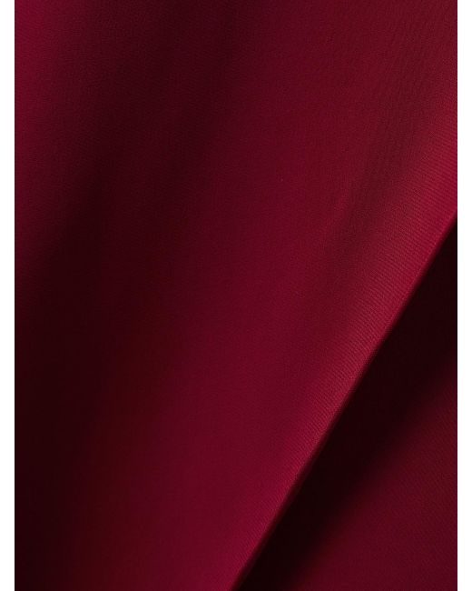 Oscar de la Renta Red One-Shoulder Embellished Draped Cady Gown