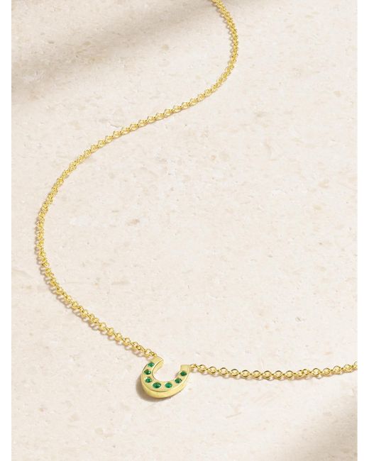 Jennifer Meyer Natural Mini Horseshoe Kette Aus 18 Karat Mit Smaragden