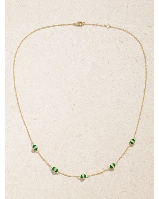 L'Atelier Nawbar Natural Atoms The 5 Dots 18-Karat, Enamel And Diamond Necklace