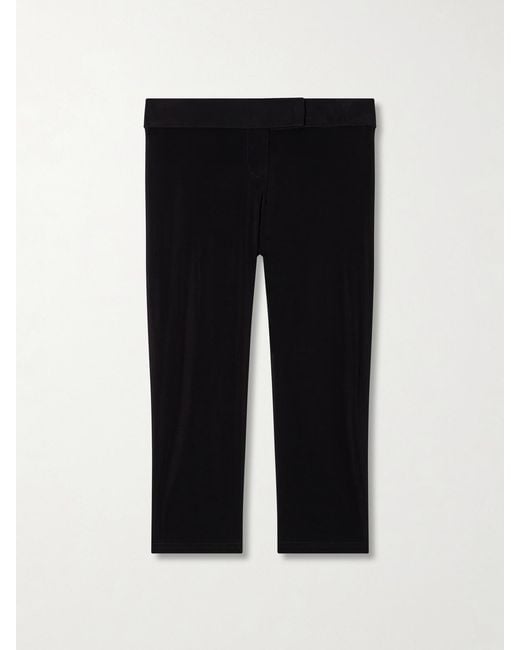 Magda Butrym Black Cropped Mesh Skinny-Leg Pants